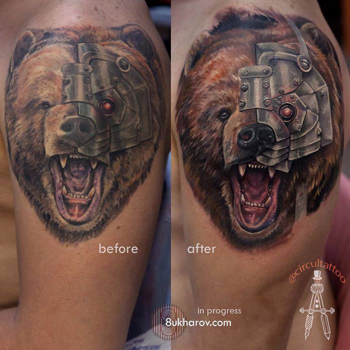 oso corrector de tatuajes