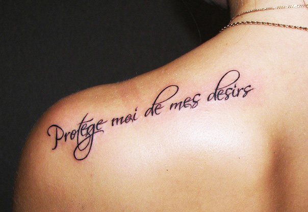 Belle phrase française pour les filles tatouées, lad
