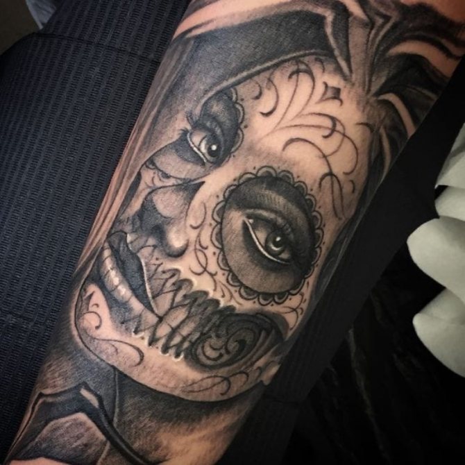 Мексиканска татуировка на богинята на смъртта