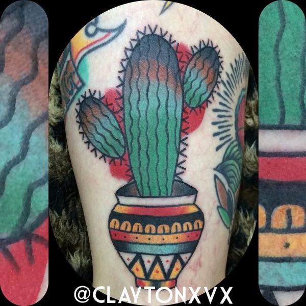 Tatouage de cactus mexicain