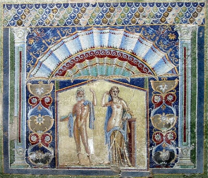 Mosaik von Neptun und Amphitrite in Herkulaneum. 3. Quartal des 1. Jahrhunderts n. Chr.