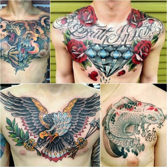 Tatouage de la poitrine d'un homme - Tatouage sur la poitrine d'un homme - Tatouage de la poitrine d'un homme