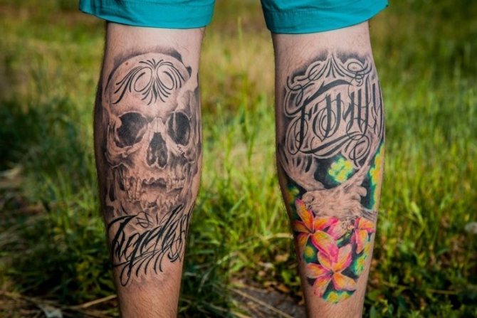 Tatouages de jambes d'hommes