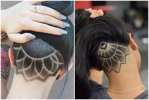 på bagsiden af hovedet