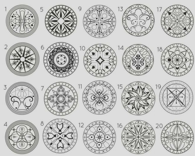 Set de bocetos para tatuajes de mandalas