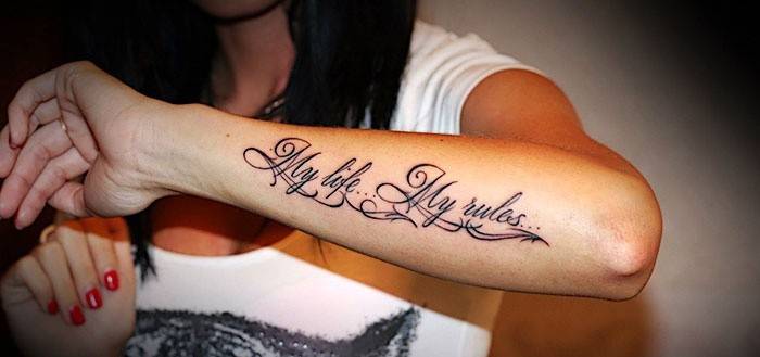 Tattoo inscription for tattoo about life