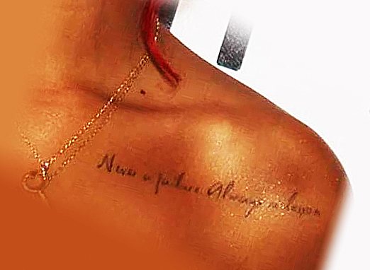 Rihanna's chest inscription