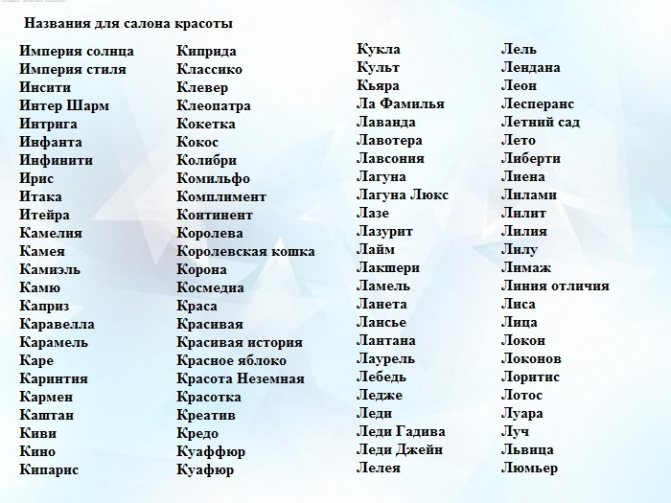 Titre pour le salon de beauté