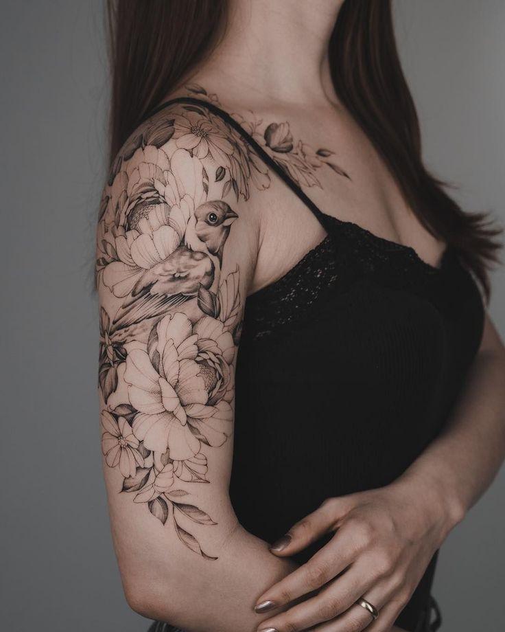 珍しい牡丹のタトゥー