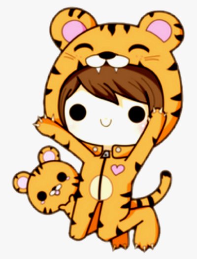 dessin mignon d'un tigre