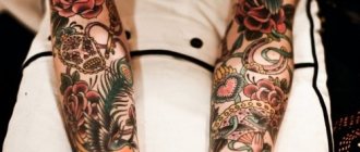 Nouveau tatouage d'école. Sketches homme, pour fille, photo