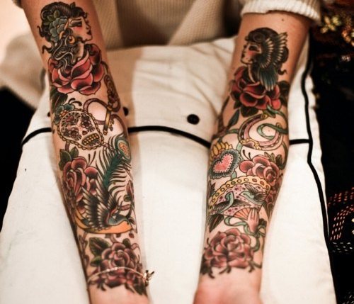 Tatouage New School (Nouvelle école). Croquis pour hommes, pour filles, photo