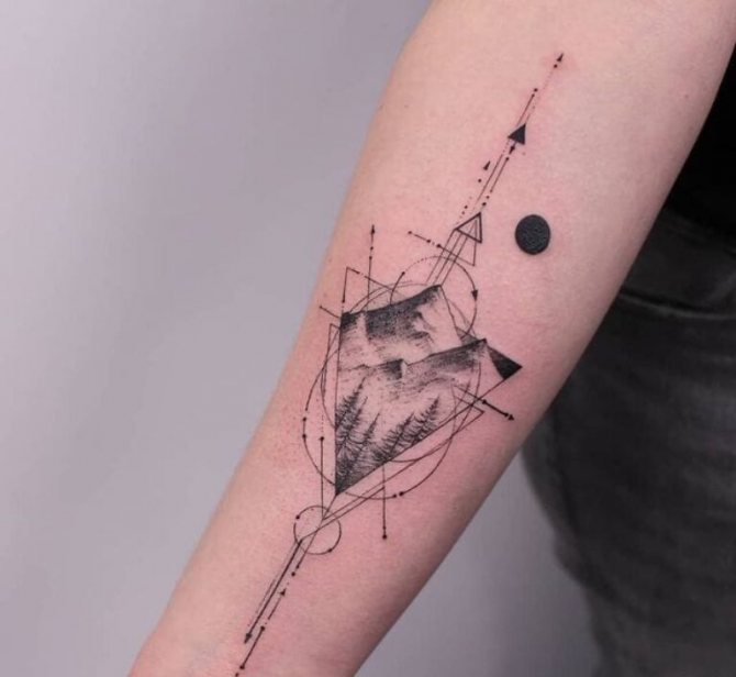 tatuaggio di montagne