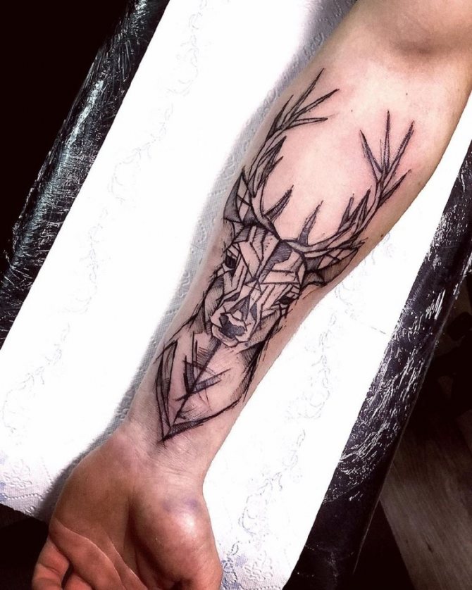 géométrie du tatouage de cerf