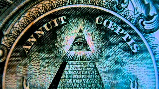 Où la marque All-Seeing Eye est-elle apparue sur le dollar ?