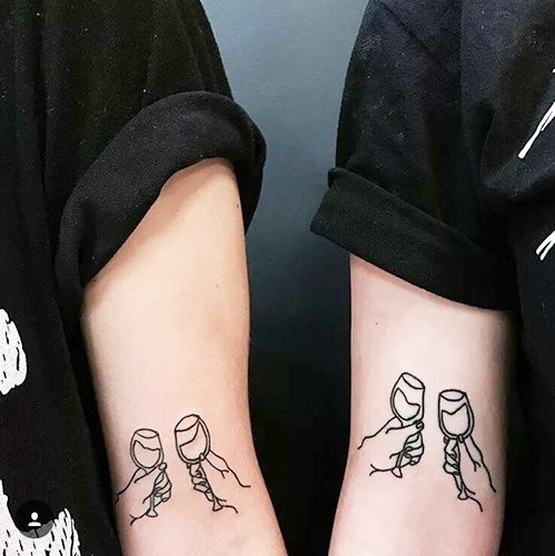 Tattoos for girlfriends small on the arm, leg, wrist, collarbone. Photo