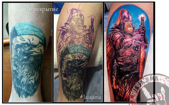 Superposición de tatuaje antiguo