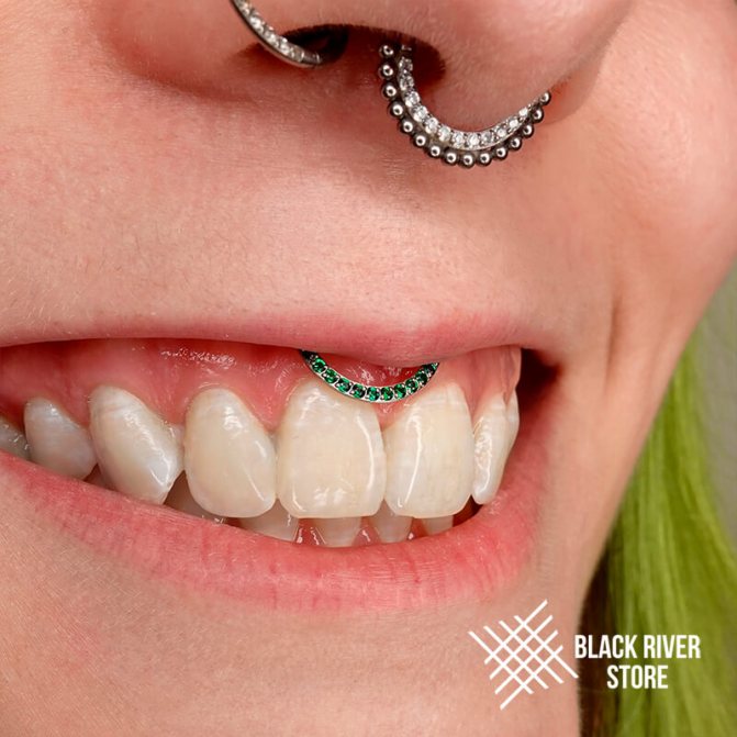 Piercing du sourire, Piercing du septum, Piercing de l'aile