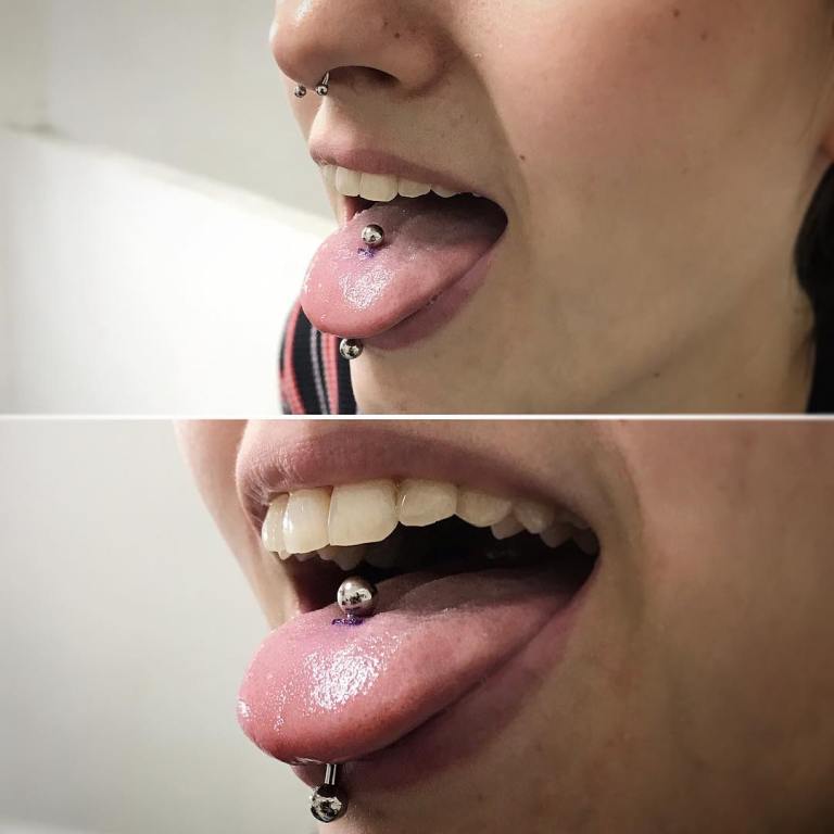 photos de piercing de la langue