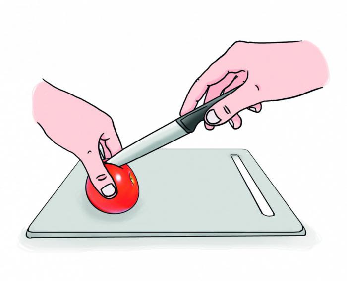 Coupé à la main avec un couteau