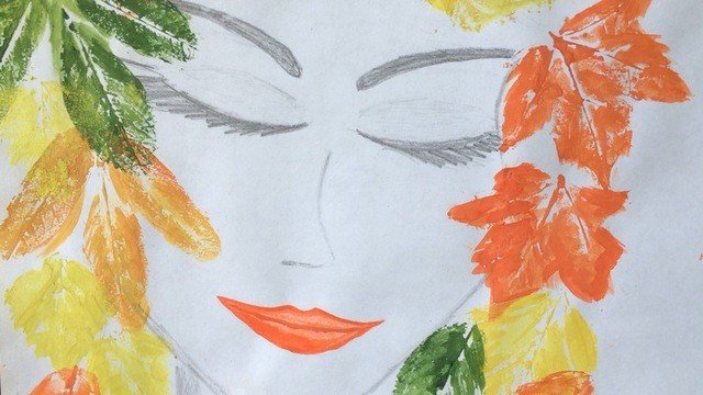 portrait en feuilles