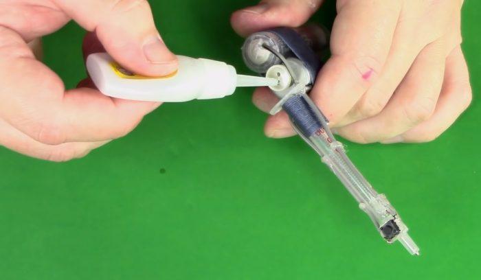 Le bouton est collé