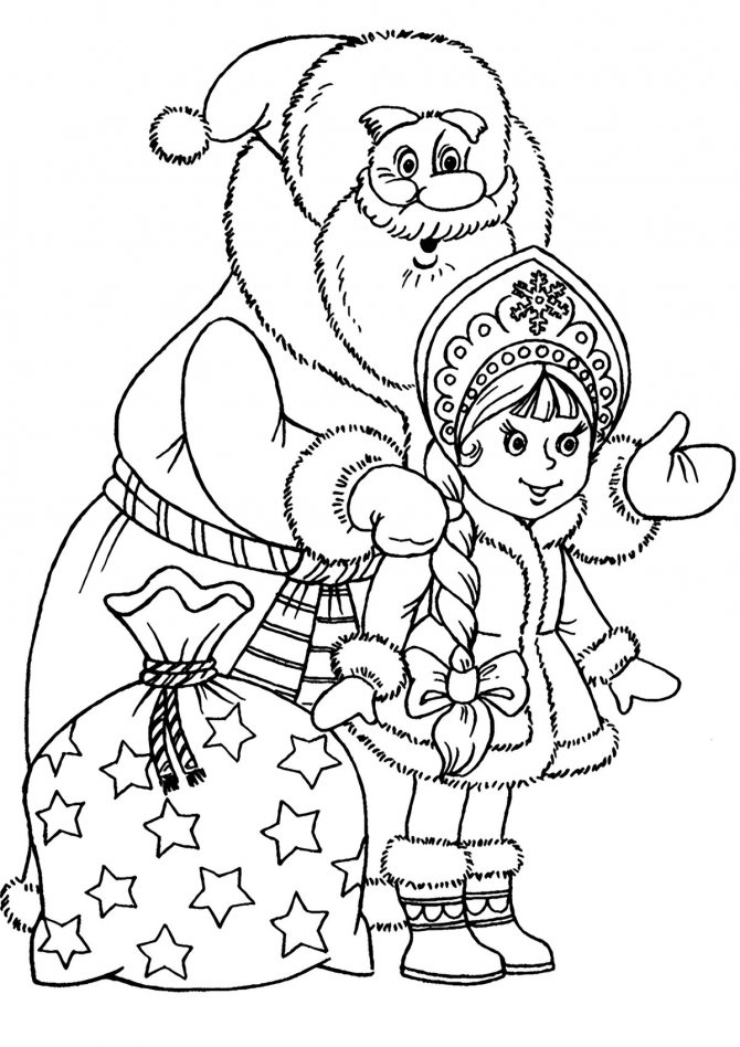 Farvelægningsbøger af julemanden og snepigen