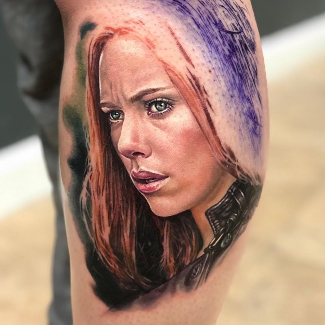 Realistic Black Widow Tattoo