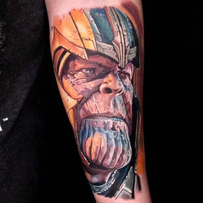 Realistic Tattoo of Thanos