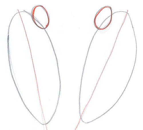 Dessiner deux pieds - Vue de dessus - Étape 2