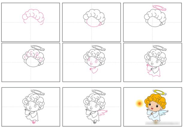 Σχεδιάζοντας άγγελοι με φτερά όμορφο μολύβι