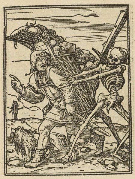 Σχέδιο από τη σειρά Ο χορός του θανάτου του Hans Holbein (ο νεότερος), 1524-1526