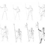 Cavaliere in armatura disegno a matita per bambini
