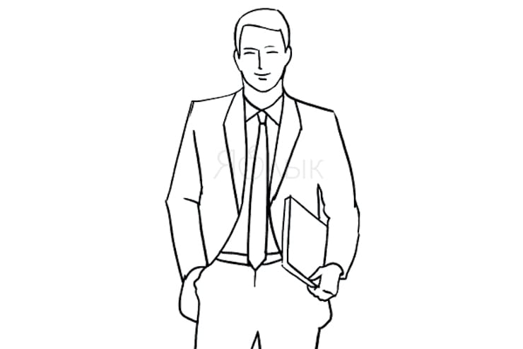 Mit einem Objekt in der Hand