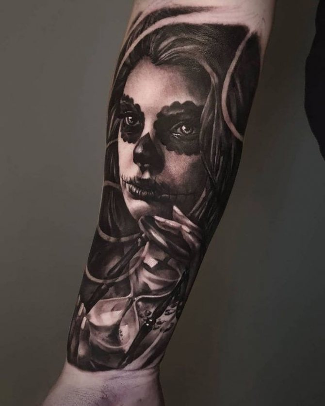 татуировка Santa Muerte