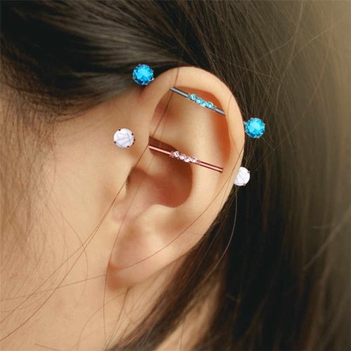 Piercing do uší. Fotografie průmyslového, jak se jmenuje, jak dlouho vydrží, kde koupit, cena