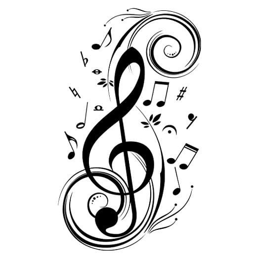 Version mignonne de l'esquisse pour un tatouage de note