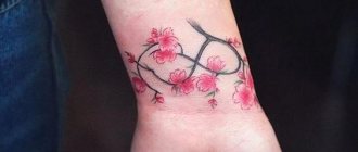 Symbol der Unendlichkeit am Handgelenk