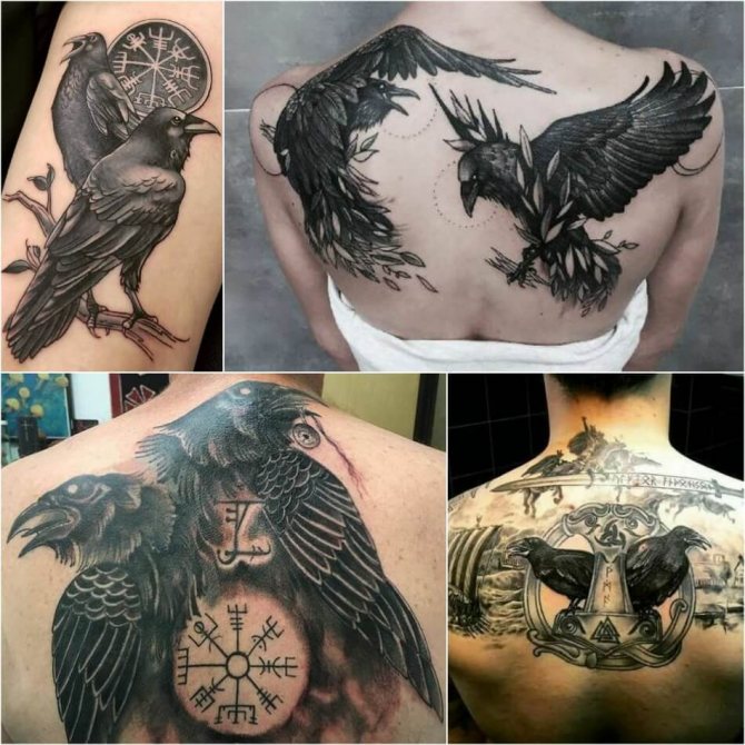 Skandinávské tetování - Crow Tattoo - Hoogin & Munin Tattoo