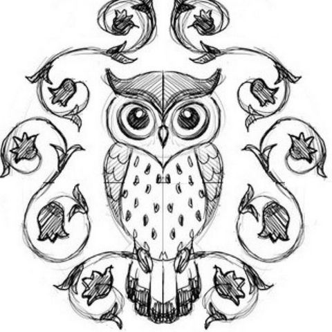 motifs de chouettes et de fleurs