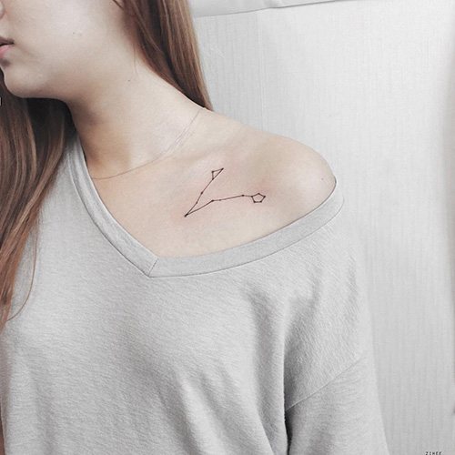The constellation Pisces tattoo. Photos, meaning, sketches on the arm, collarbone, ribs, neck