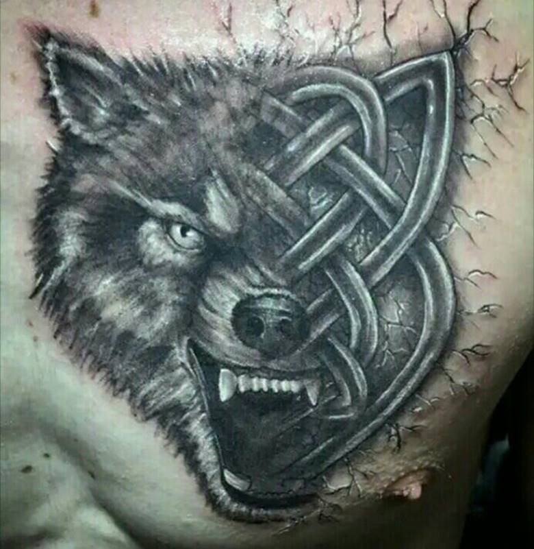 Représentation stylistique d'un loup