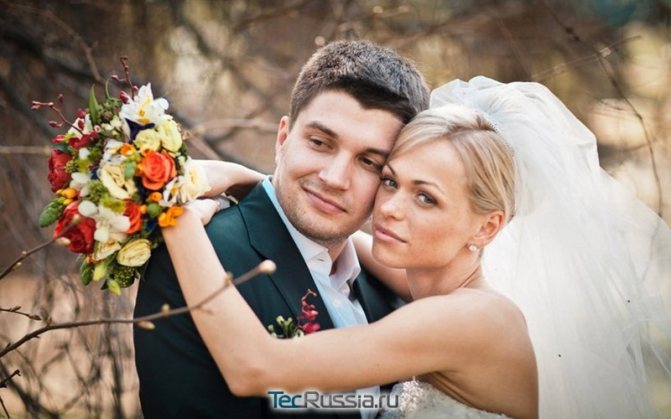 svatba s jejím prvním manželem Antonem Pokrepou