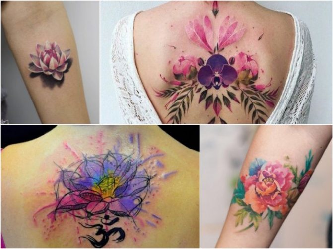 Watercolor Tattoo per le donne - Watercolor Flower Tattoo per le donne