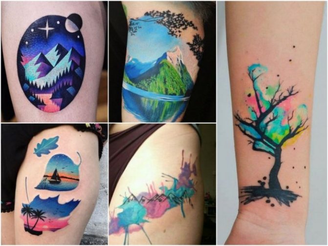 Tattoo Watercolor for Women - Watercolor Tattoo Landscape - Tattoo Landscape for Women