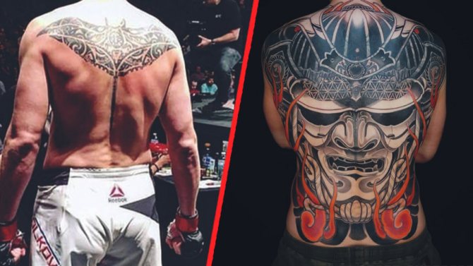 Le tatouage d'Alexander Volkov. Avant et après.