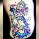 Tatouage d'Alice au pays des merveilles