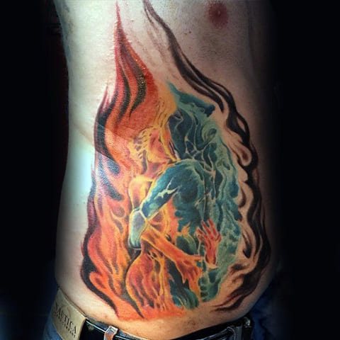 Tatouage ange en feu