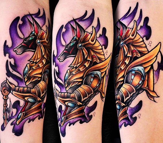 Tattoo Anubis the god of Egypt. Meaning, sketches, photo tattoos for men, women
