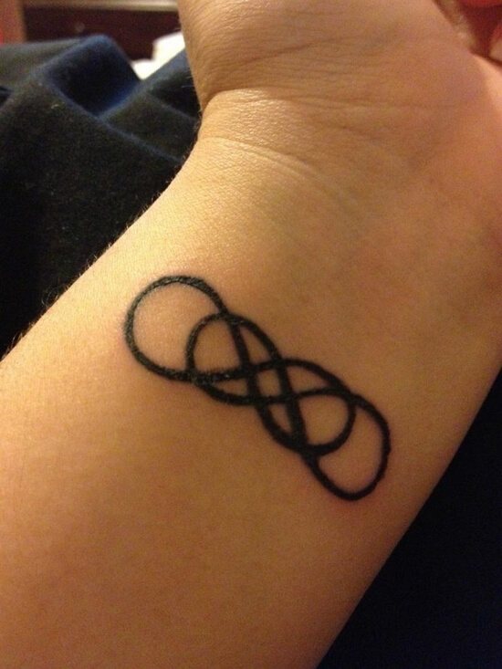 Tatouage de l'infini sur le poignet pour les filles